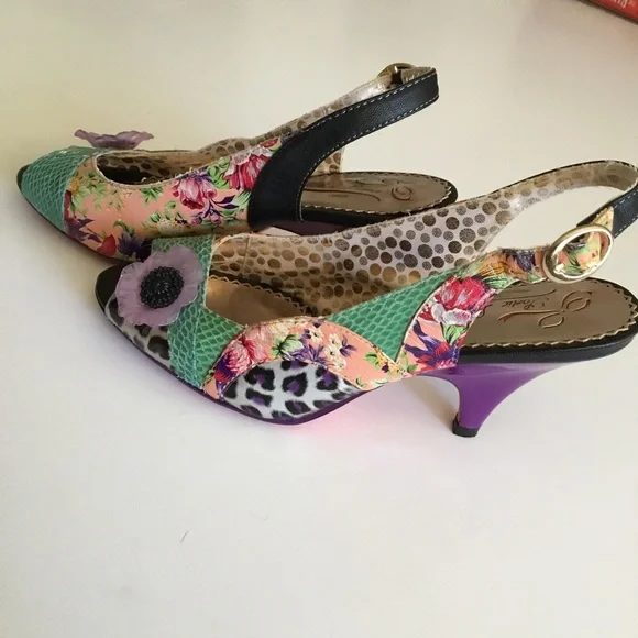 POETIC LICENSE LEATHER PEEP TOE SLING BACKS - Picture 1 of 13